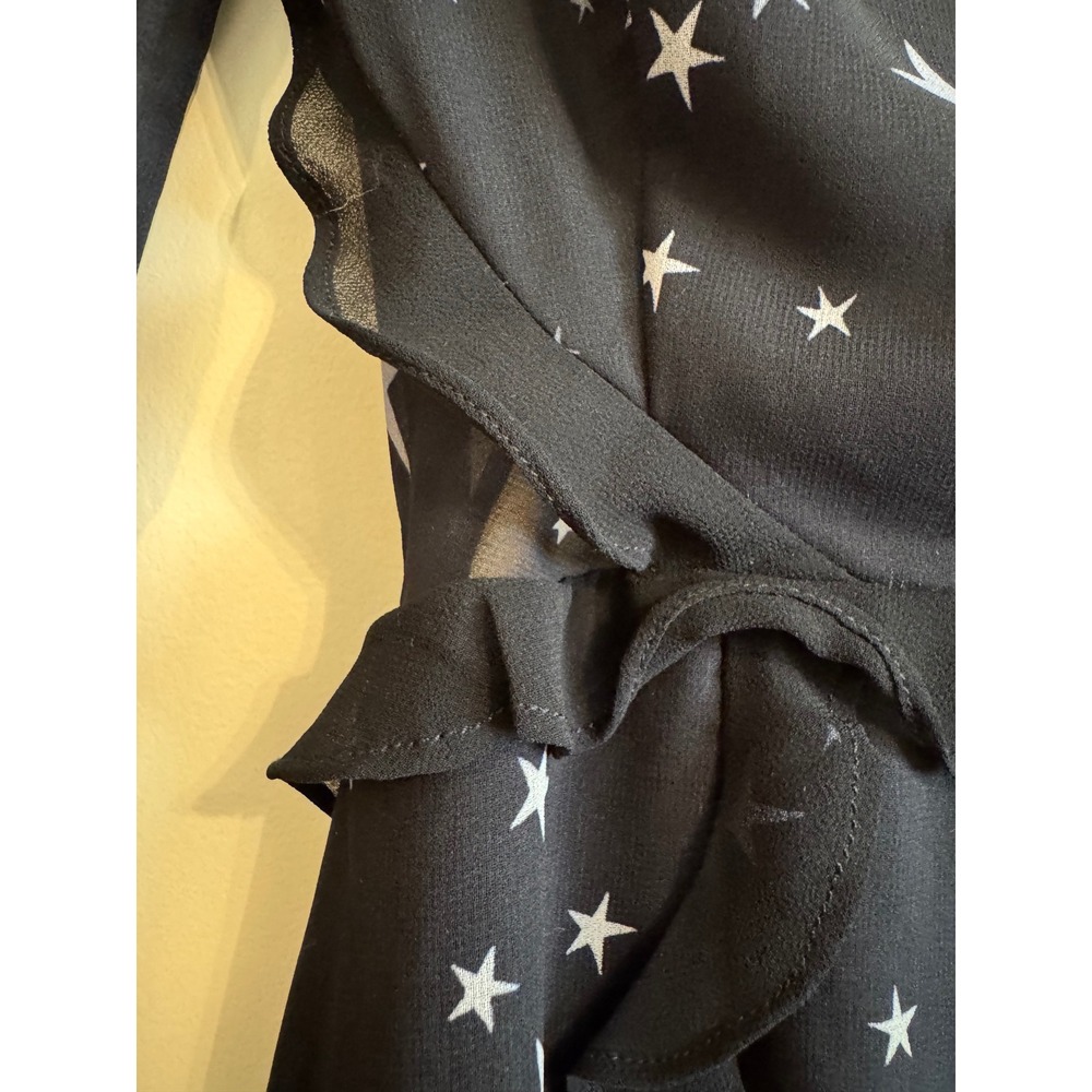 Fame Partners Long Sleeve Star Polk Dot Ruffle Low Back Mini Dress Size 2 - Picture 5 of 16